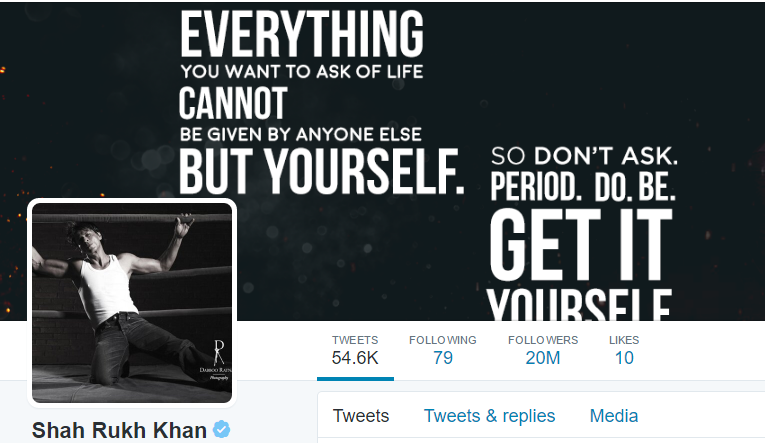 SRK twitter followers