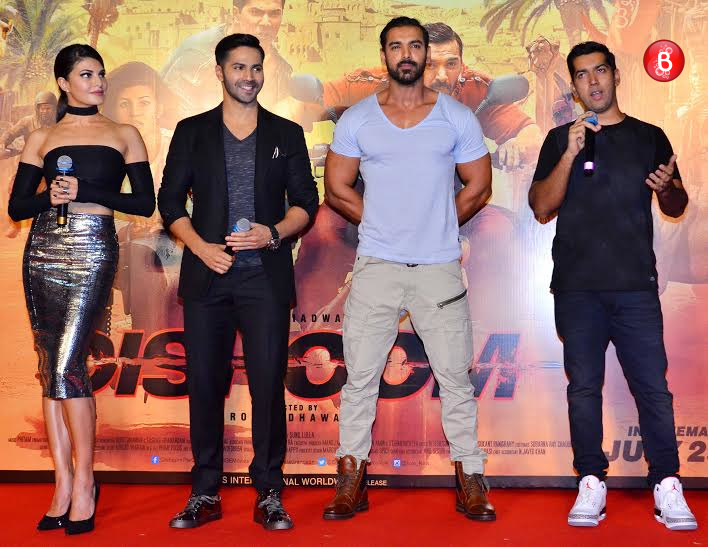 John Abraham, Varun Dhawan launch 'Dishoom' Trailer with team
