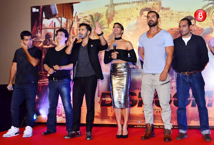 John Abraham, Varun Dhawan launch 'Dishoom' Trailer with team