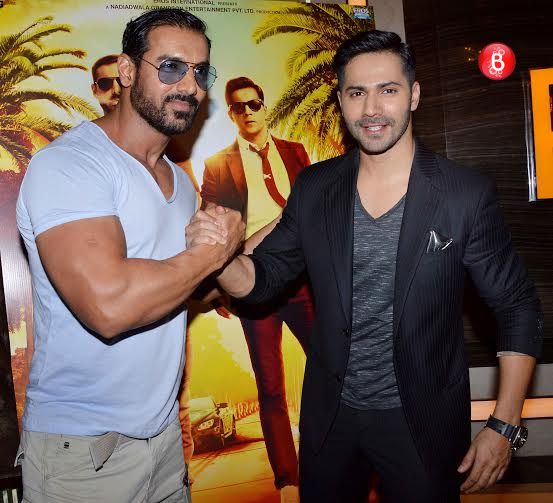 John Abraham, Varun Dhawan launch 'Dishoom' Trailer with team