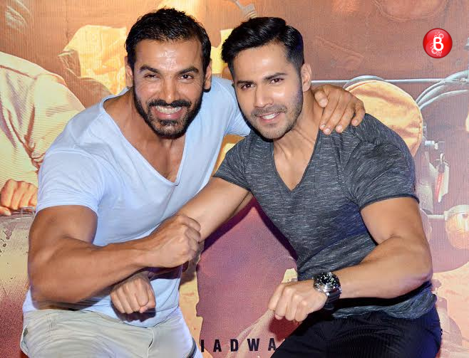 John Abraham, Varun Dhawan launch 'Dishoom' Trailer with team