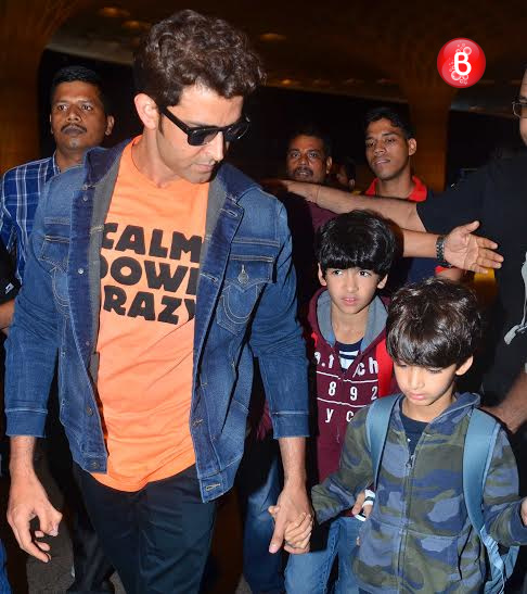 Hrithik Roshan with kids Hrehaan and Hridhaan