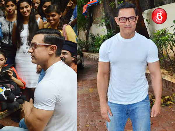 Aamir Khan's pictures as he celebrates Eid with media