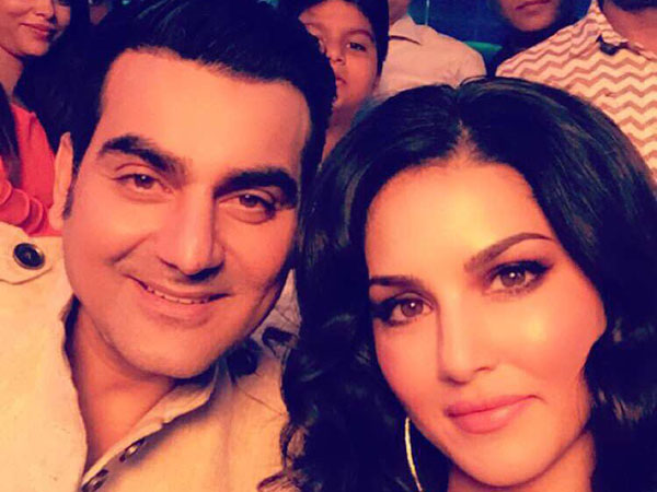 Arbaaz Khan and Sunny Leone shooting