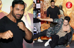 John Abraham and Varun Dhawan at 'Dishoom' promotions event