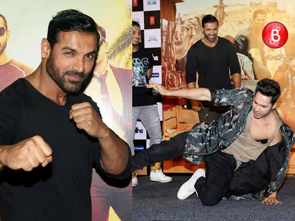 John Abraham and Varun Dhawan at 'Dishoom' promotions event