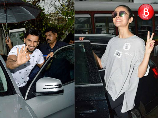 Ranveer Singh and Alia Bhatt snapped outside a studio