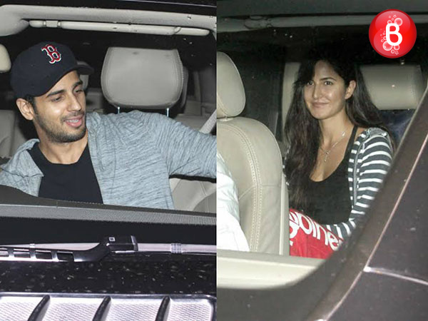 Sidharth Malhotra and Katrina Kaif snapped together outside a studio on Saturday night