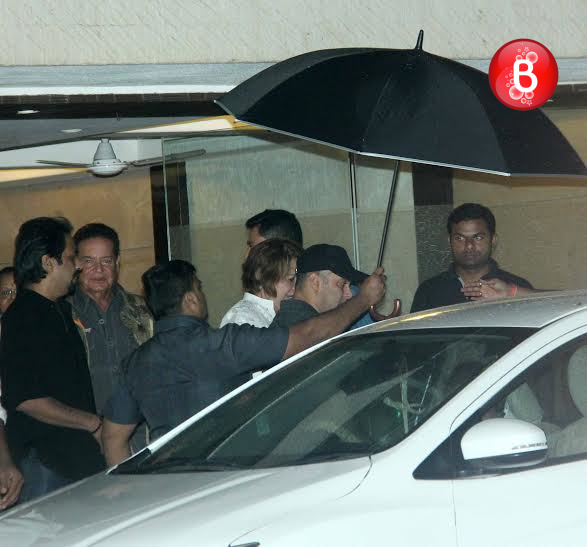 Salman Khan snapped arriving at a private family bash
