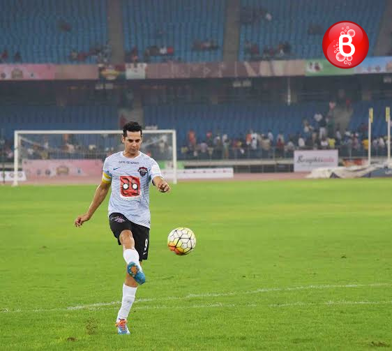 Dino Morea spotted playing football in Delhi
