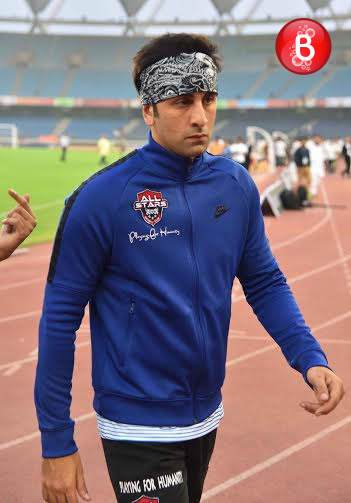 Ranbir Kapoor spotted playing football in Delhi