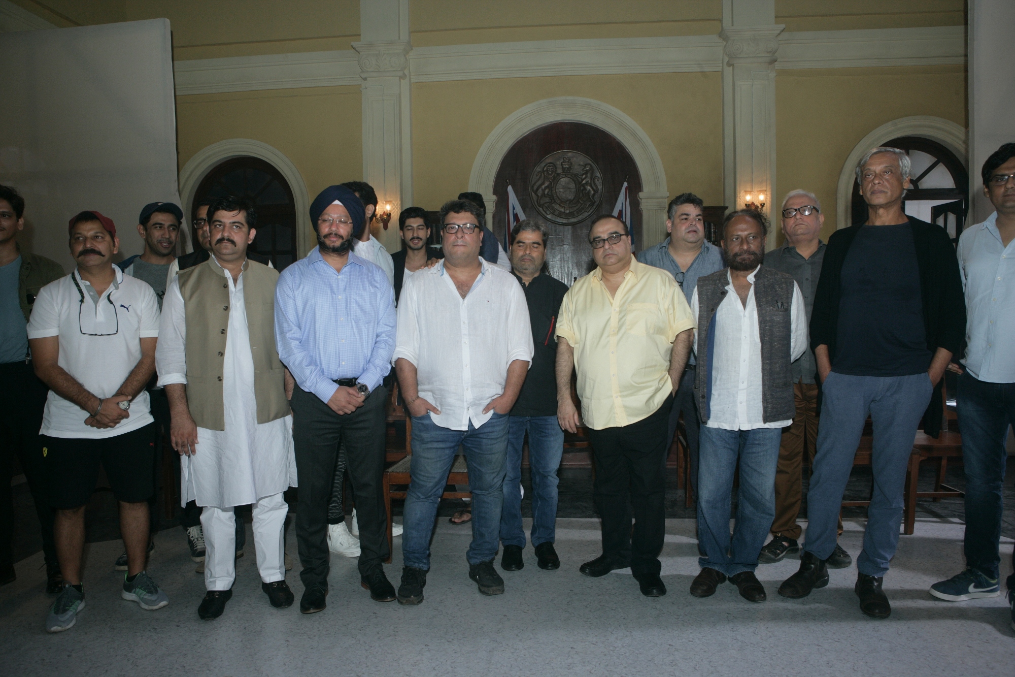 Tigmanshu Dhulia with team on sets of 'Raag Desh'