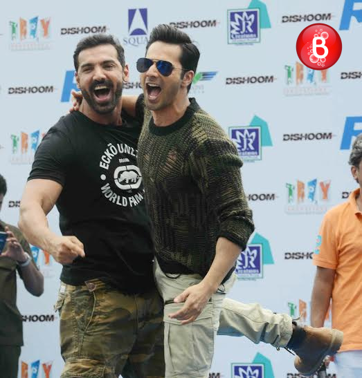 John Abraham and Varun Dhawan at 'Dishoom' movie promotions