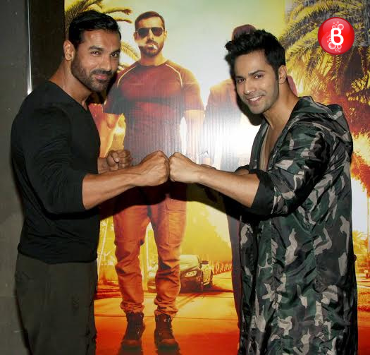 John Abraham and Varun Dhawan at 'Dishoom' promotions event