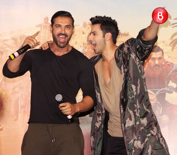 John Abraham and Varun Dhawan at 'Dishoom' promotions event