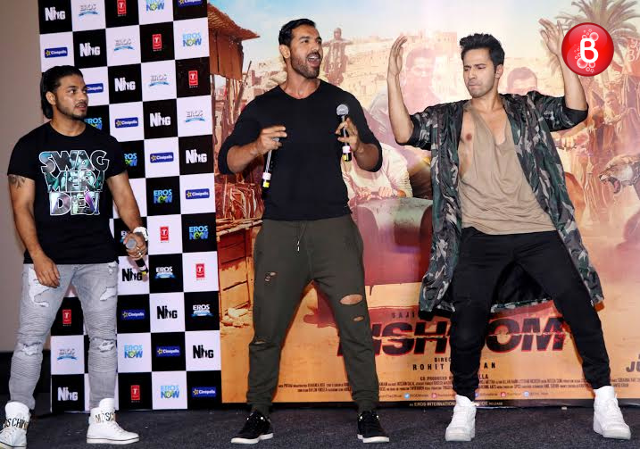 John Abraham and Varun Dhawan at 'Dishoom' promotions event