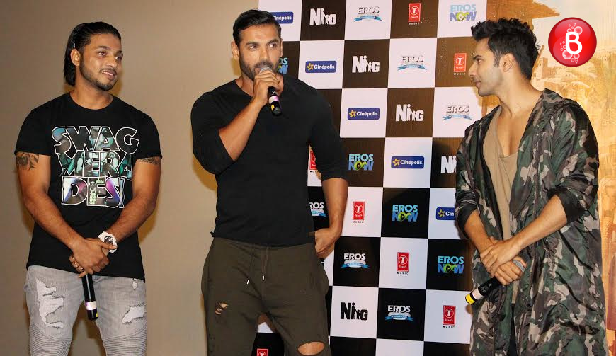 John Abraham and Varun Dhawan at 'Dishoom' promotions event