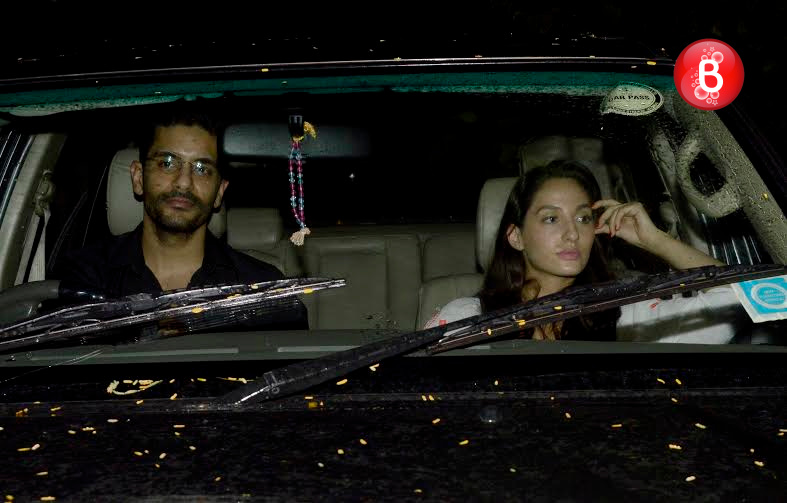 Angad Bedi and Nora Fatehi at 'Sultan' screening