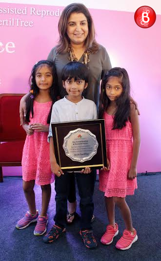 Farah Khan with her triplets