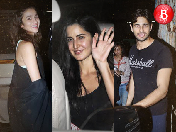 Sidharth Malhotra, Alia Bhatt and Katrina Kaif snapped at MHADA after Dream Team Tour rehearsals