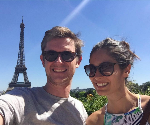 Bruna Abdullah and Al at Eiffel Tower, Paris