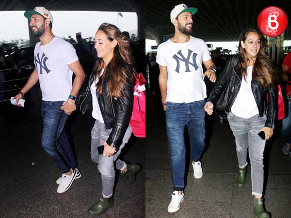Yuvraj Singh and Hazel Keech snapped together at Mumbai airport