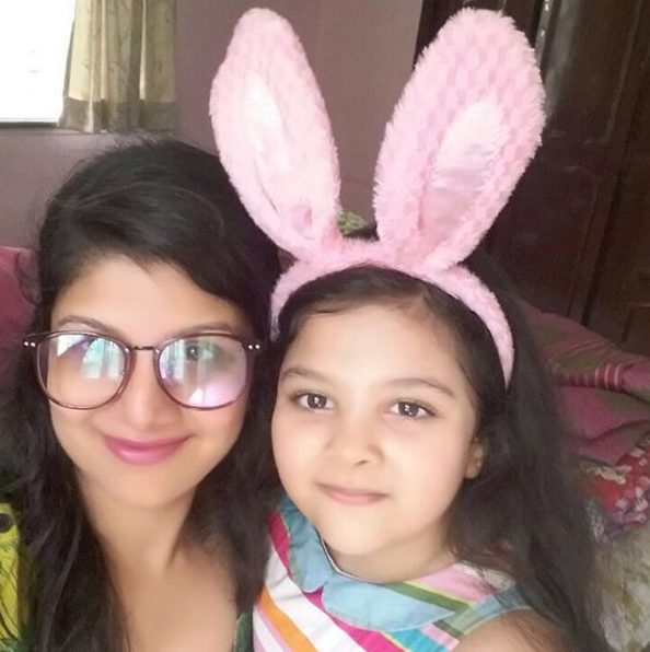 Rambha with daughter