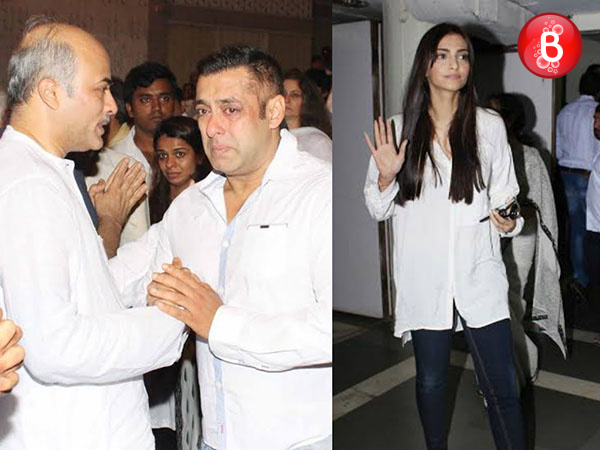 PICS: Salman Khan and other celebs pay their last respects at Rajjat Barjatya's prayer meet