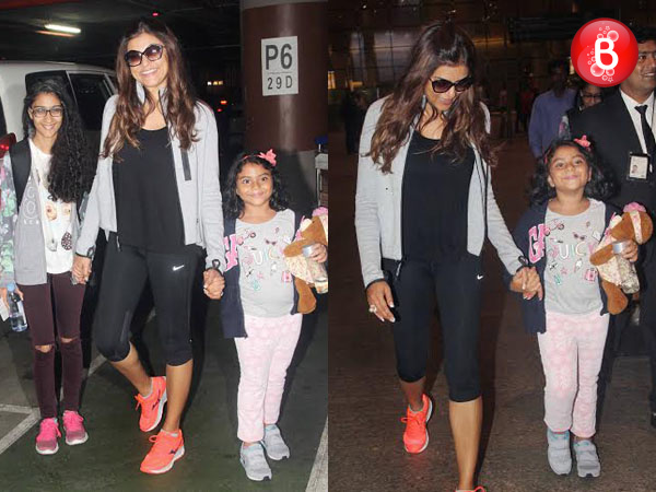 Sushmita Sen is snapped at airport with her daughters Renee and Alisah