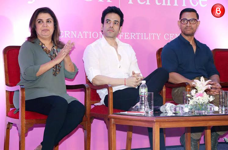 Farah Khan, Tusshar Kapoor and Aamir Khan