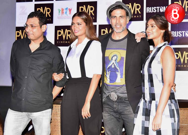 Akshay Kumar, Ileana D'Cruz and Esha Gupta at promotions of 'Rustom'