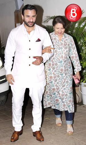 Saif Ali Khan at his birthday bash with Sharmila Tagore