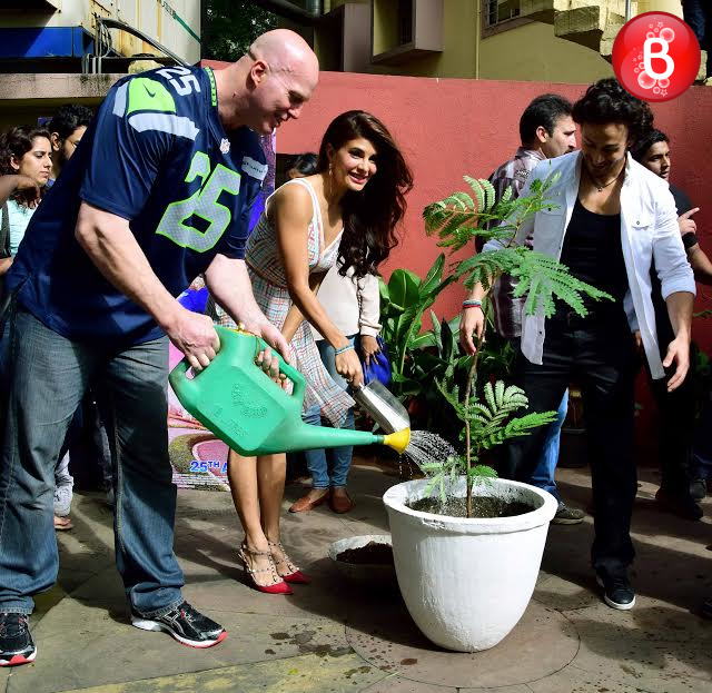 Tiger Shroff, Nathan Jones and Jacqueline Fernandez at promotions of 'A Flying Jatt'