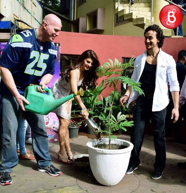 Tiger Shroff, Nathan Jones and Jacqueline Fernandez at promotions of 'A Flying Jatt'