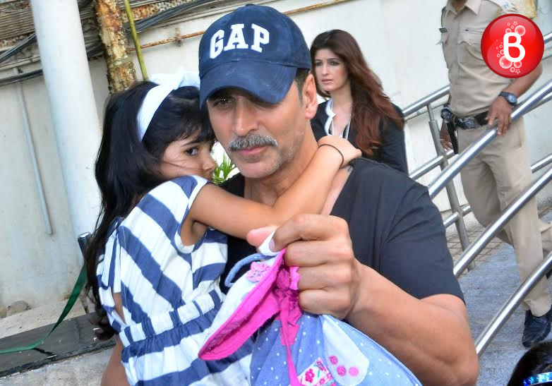 Akshay Kumar, Twinkle Khanna and Nitara Kumar snapped after a movie outing
