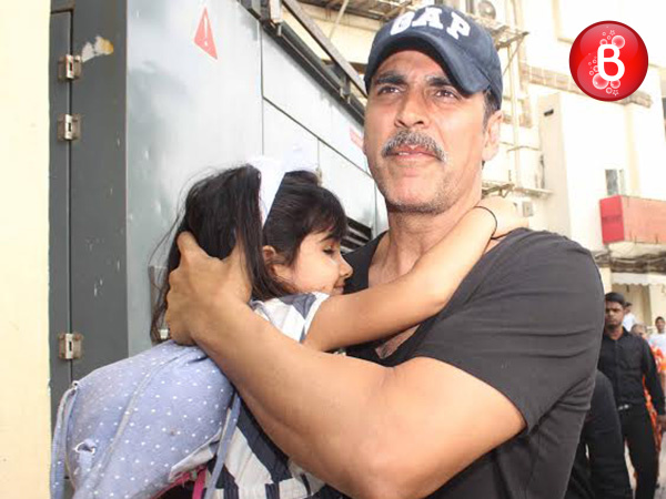 Akshay Kumar and Nitara Kumar snapped after a movie outing