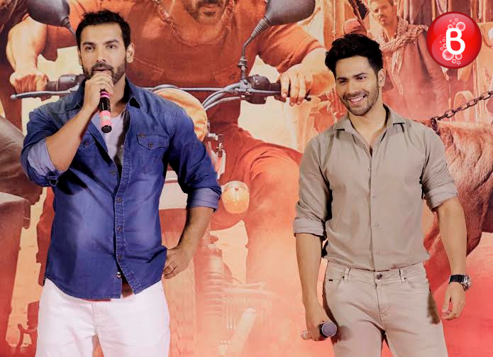 John Abraham and Varun Dhawan at 'Dishoom' success press conference
