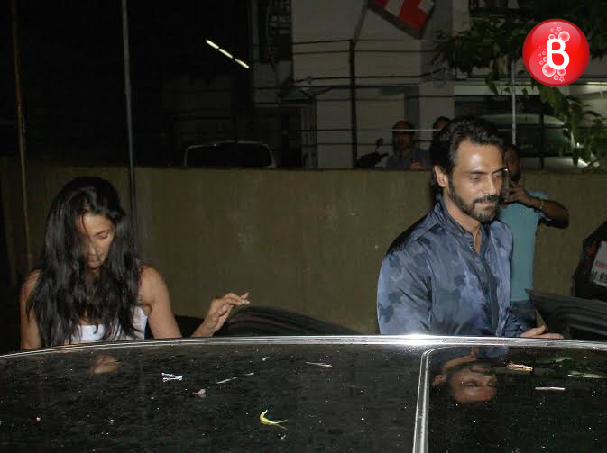Arjun Rampal snapped with his family after their dinner outing