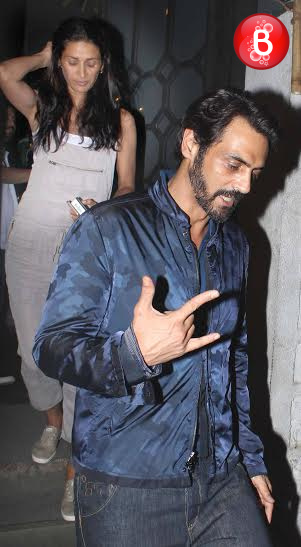 Arjun Rampal snapped with his family after their dinner outing