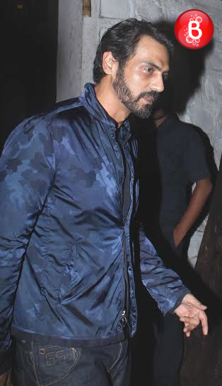 Arjun Rampal snapped with his family after their dinner outing