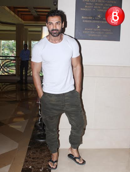 John Abraham spotted enjoying at a suburban hotel