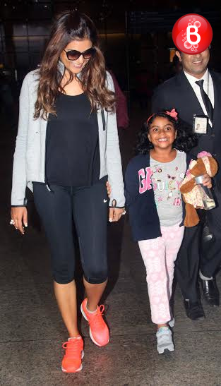 Sushmita Sen is snapped at airport with her daughters Renee and Alisah