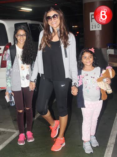 Sushmita Sen is snapped at airport with her daughters Renee and Alisah