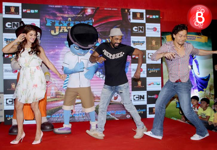 Tiger Shroff, Remo D'Souza and Jacqueline Fernandez at promotions of 'A Flying Jatt'