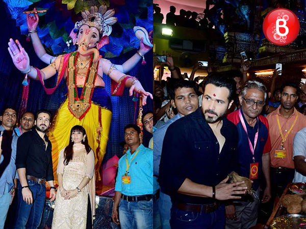Emraan Hashmi and Parveen Shahani visit Ganesh Gully for Ganpati Darshan