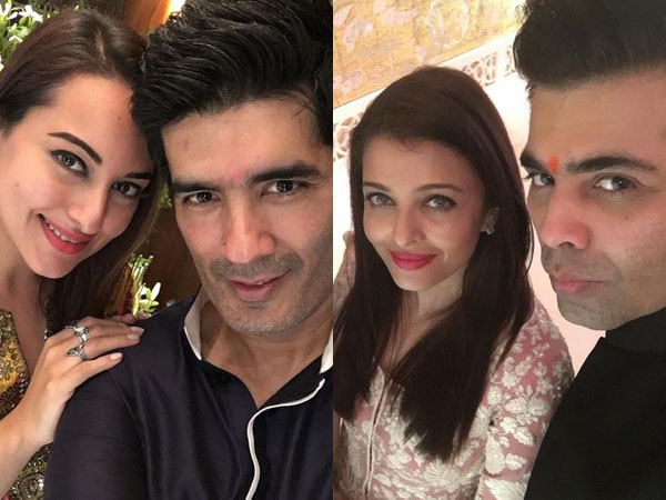 Sonakshi Sinha Manish Malhotra Aishwarya Rai Bachchan KKaran Johar Ganpati celebrations
