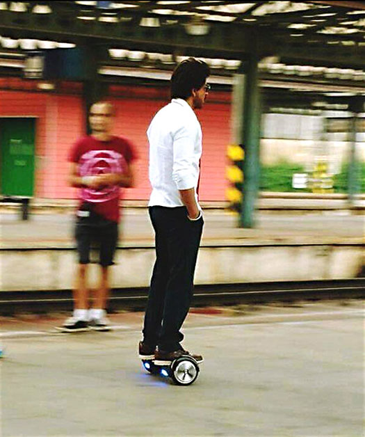Shah Rukh Khan hoverboarding