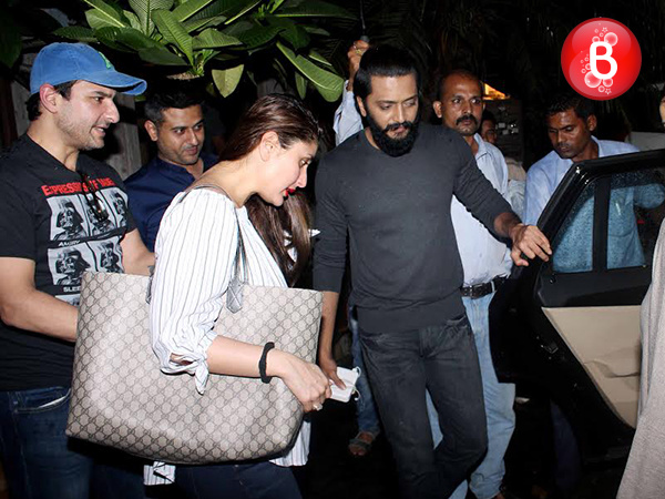 Saif Ali Khan, Kareena Kapoor Khan and Riteish Deshmukh snapped at Pali Hill Naka