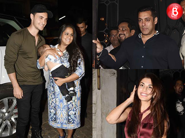 Salman Khan, Jacqueline Fernandez, Arpita Khan Sharma at Aayush Sharma's birthday party
