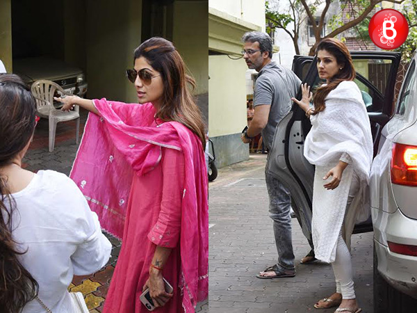 Raveena Tandon and other B-Town celebs meet Shilpa Shetty Kundra to offer their condolences